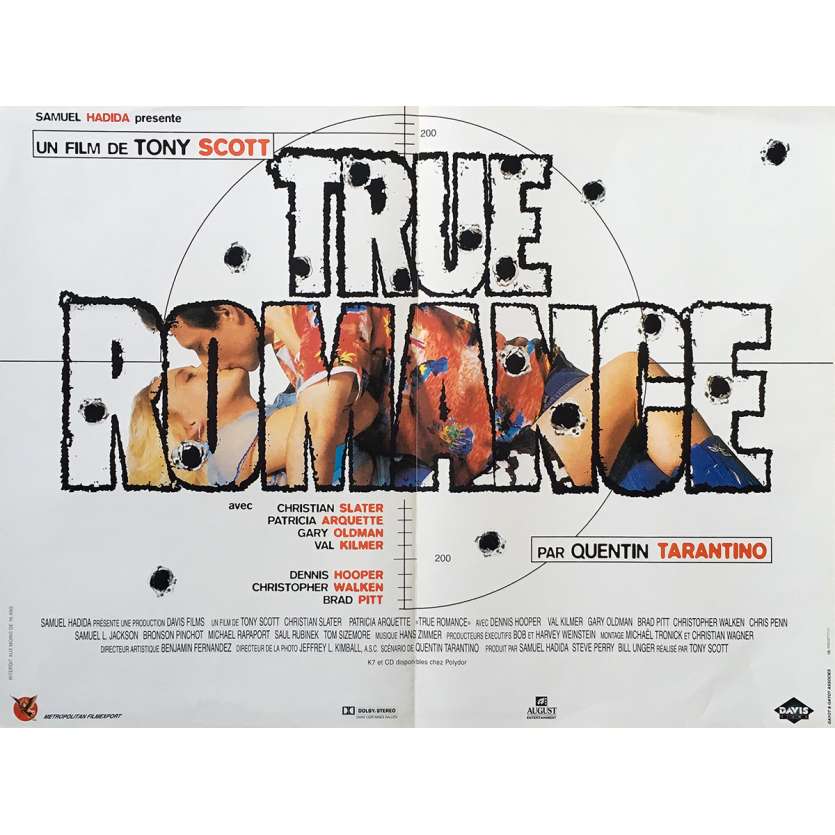 TRUE ROMANCE Original Movie Poster  - 15x21 in. - 1993 - Tony Scott, Patricia Arquette
