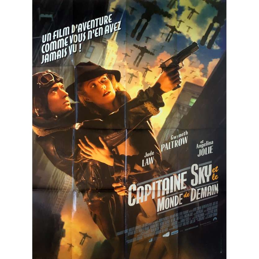 SKY CAPTAIN AND THE WORLD OF TOMORROW Original Movie Poster  - 47x63 in. - 2004 - Kerry Conran, Angelina Jolie