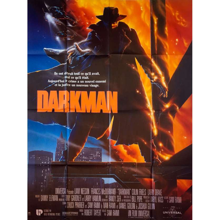 DARKMAN Affiche de film - 120x160 cm. - 1990 - Liam Neeson, Sam Raimi