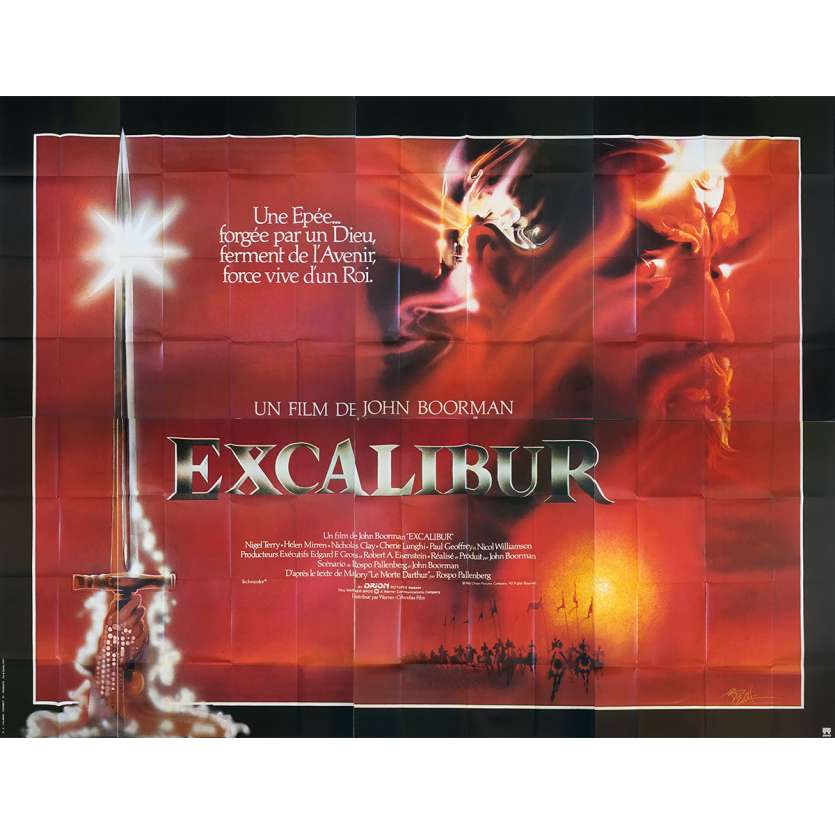 EXCALIBUR Original Movie Poster  - 158x118 in. - 1981 - John Boorman, Nigel Terry, Helen Mirren