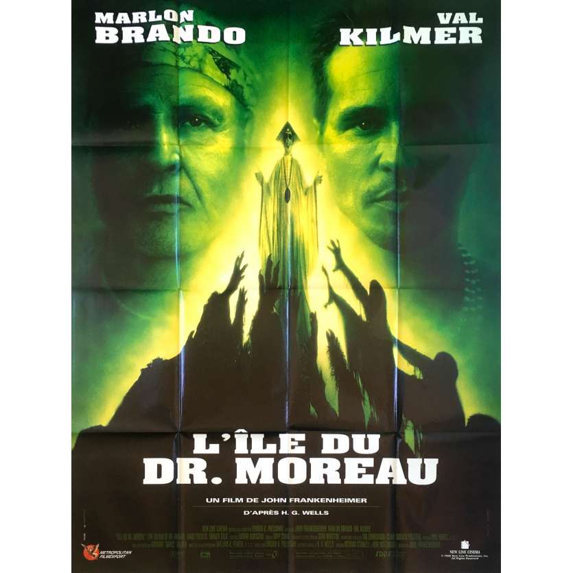 THE ISLAND OF DR. MOREAU Original Movie Poster - 47x63 in. - 1996 - John Frankenheimer, Marlon Brando