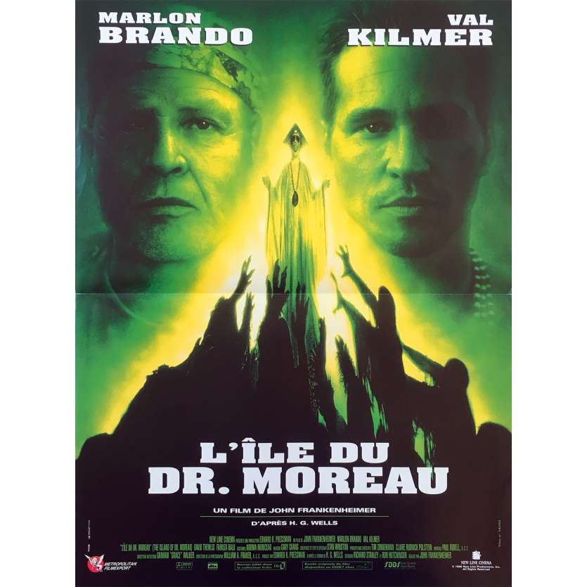 THE ISLAND OF DR. MOREAU Original Movie Poster - 15x21 in. - 1996 - John Frankenheimer, Marlon Brando