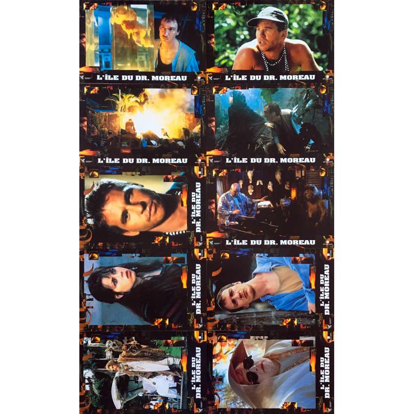 THE ISLAND OF DR. MOREAU Original Lobby Cards x10 - 10x12 in. - 1996 - John Frankenheimer, Marlon Brando
