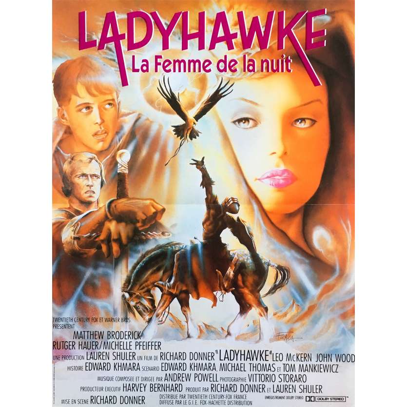 LADYHAWKE Original Movie Poster  - 15x21 in. - 1985 - Richard Donner, Michelle Pfeiffer