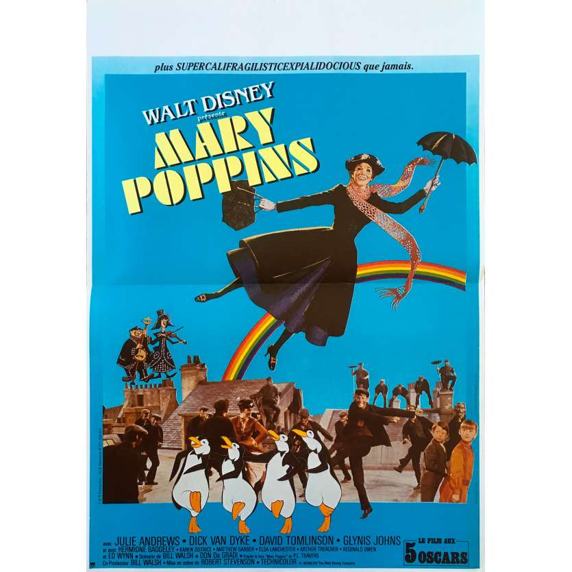 MARY POPPINS Original Movie Poster - 15x21 in. - 1964 - Robert Stevenson, Julie Andrews