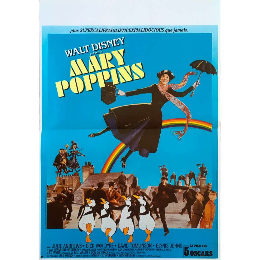 MARY POPPINS Original Movie Poster  - 15x21 in. - 1964 - Robert Stevenson, Julie Andrews