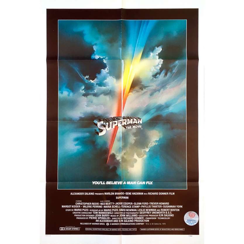 SUPERMAN Affiche de film Intl - 69x102 cm. - 1978 - Christopher Reeves, Richard Donner