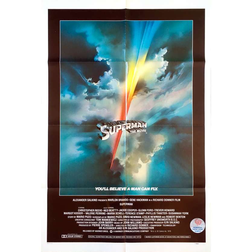 SUPERMAN Original Movie Poster Intl - 27x40 in. - 1978 - Richard Donner, Christopher Reeves
