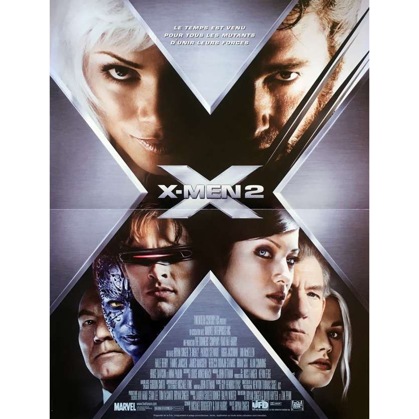 X-MEN 2 Affiche de film - 40x60 cm. - 2003 - Hugh Jackman, Bryan Singer