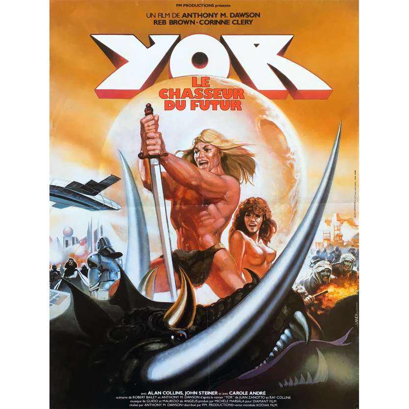 YOR THE HUNTER FROM THE FUTURE Original Movie Poster - 15x21 in. - 1983 - Antonio Margheriti, Reb Brown