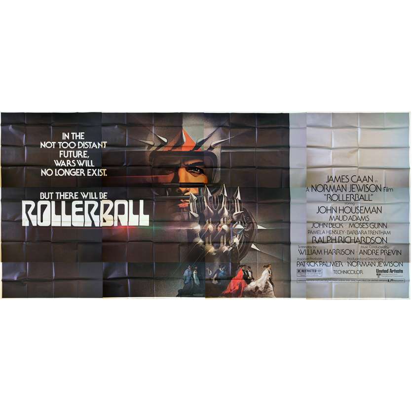 ROLLERBALL Original Movie Poster 12 panels - 9x20 ft. - 1975 - Norman Jewinson, James Caan