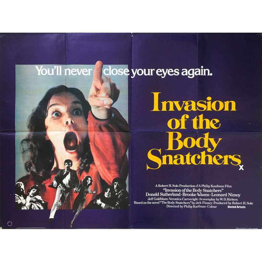 INVASION OF THE BODY SNATCHERS Original Movie Poster  - 30x40 in. - 1978 - Philip Kaufman, Donald Sutherland