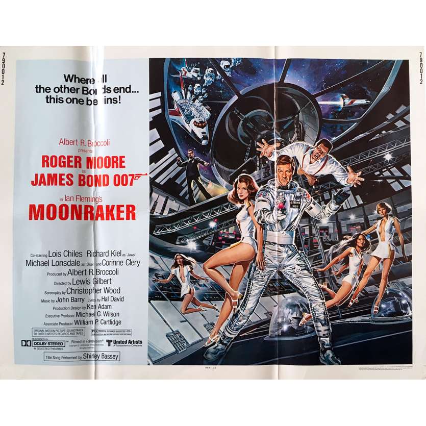 MOONRAKER Original Movie Poster - 21x28 in. - 1979 - James Bond, Roger Moore