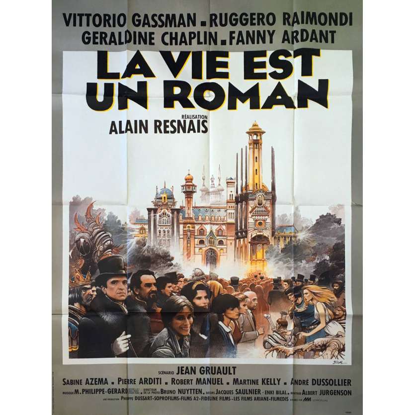 LIFE IS A BED OF ROSES Movie Poster Bilal 47x63 in. - 1983 - Alain Resnais, Vittorio Gassman