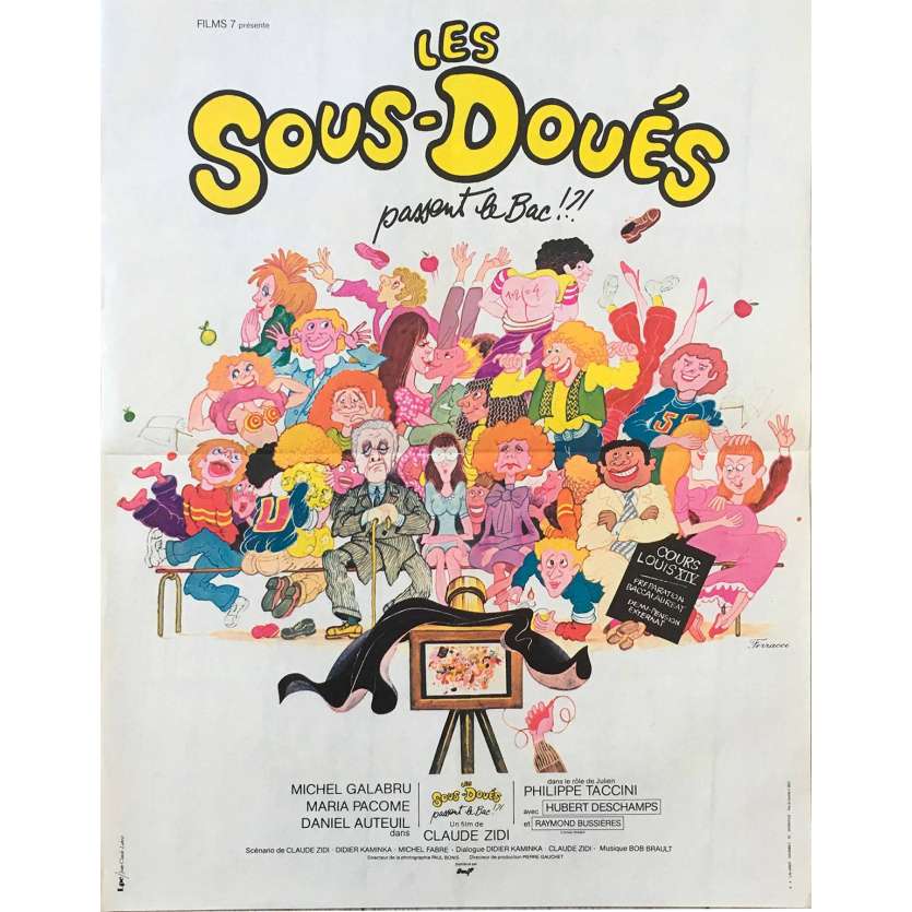 THE UNDERGIFTED Original Movie Poster  - 15x21 in. - 1980 - Claude Zidi, Daniel Auteuil