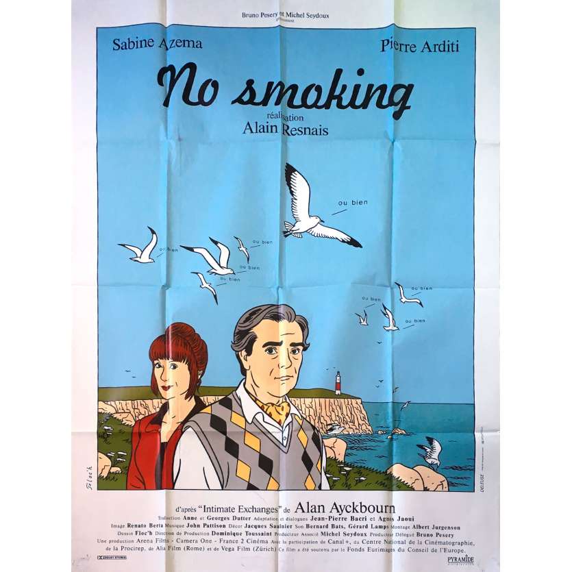 NO SMOKING Affiche de film - 120x160 cm. - 1993 - Pierre Arditti, Alain Resnais