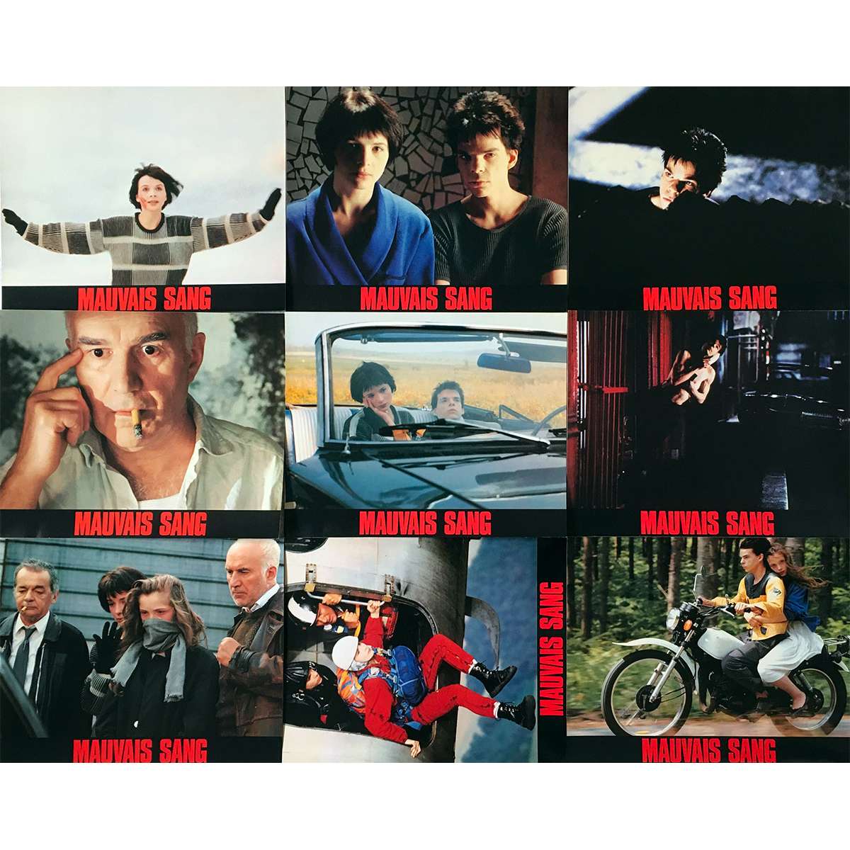 MAUVAIS SANG Lobby Cards 9x12 in.