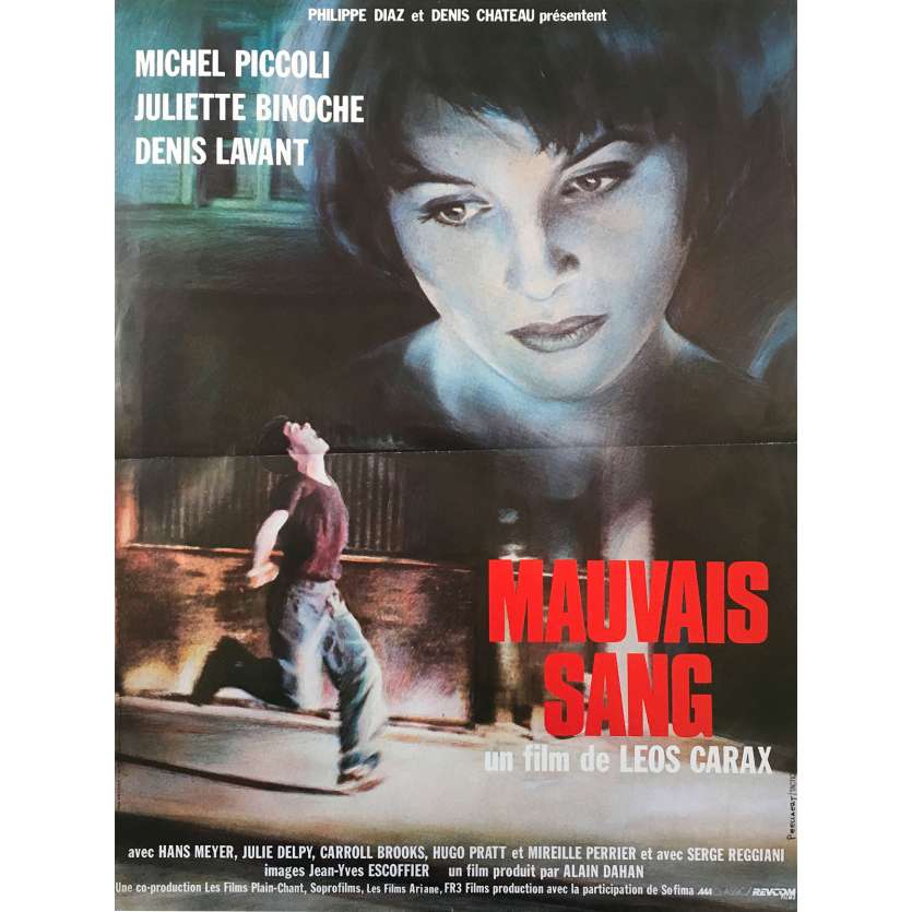 MAUVAIS SANG Affiche de film  - 40x60 cm. - 1986 - Juliette Binoche, Leos Carax