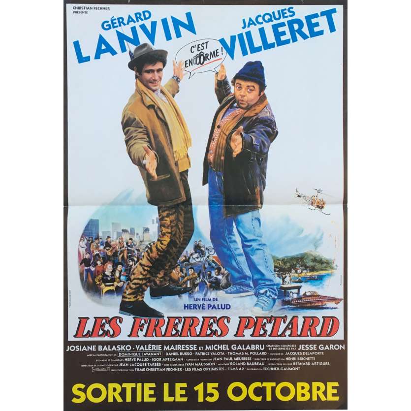 LES FRERES PETARD Affiche de film  - 40x60 cm. - 1986 - Gérard Lanvin, Hervé Palud