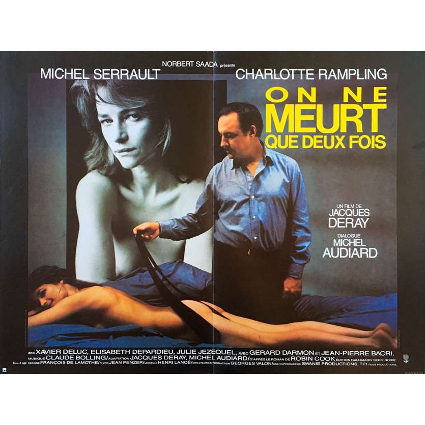 HE DIED WITH HIS EYES OPEN Original Movie Poster  - 15x21 in. - 1985 - Jacques Deray, Charlotte Rampling