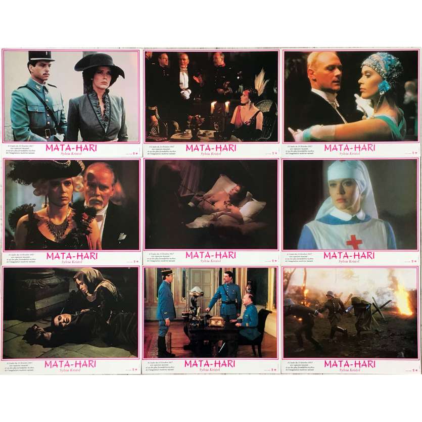 MATA HARI Original Lobby Cards x9 - 9x12 in. - 1985 - Curtis Harrington, Sylvia Kristel