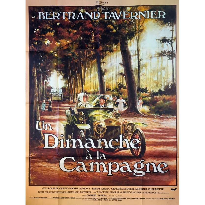 A Sunday IN THE COUNTRY Original Movie Poster  - 47x63 in. - 1984 - Bertrand Tavernier, Louis Ducreux