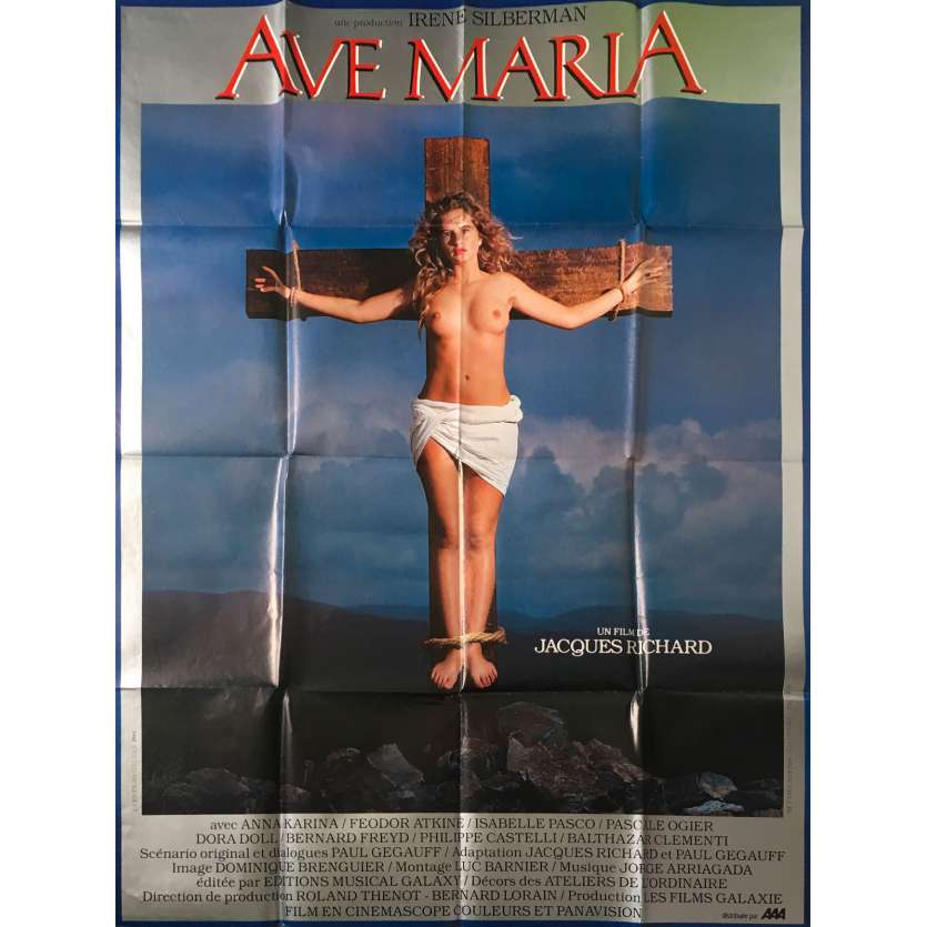 AVE MARIA Original Movie Poster  - 47x63 in. - 1984 - Jacques Richard, Anna Karina