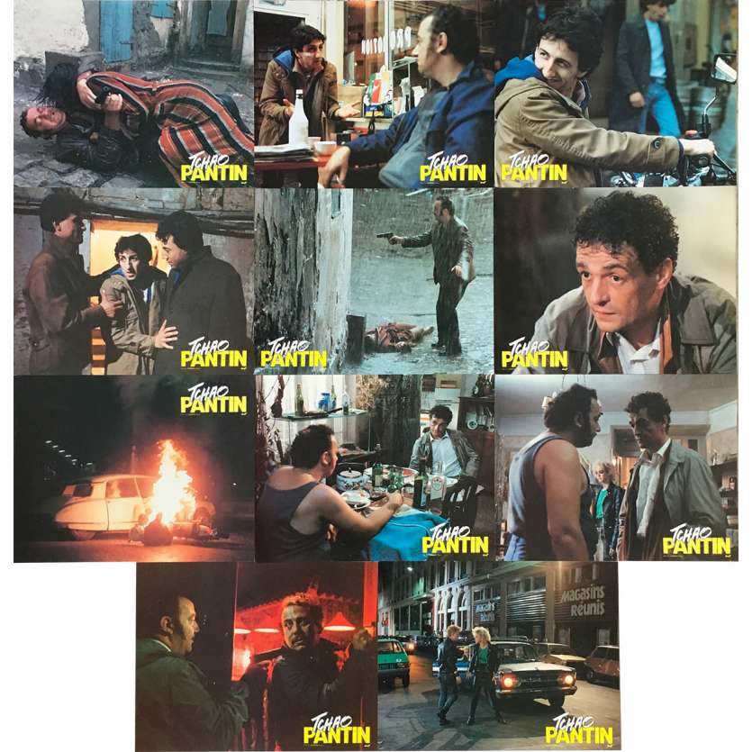 TCHAO PANTIN Photos de film x11 - 21x30 cm. - 1983 - Coluche, Claude Berri