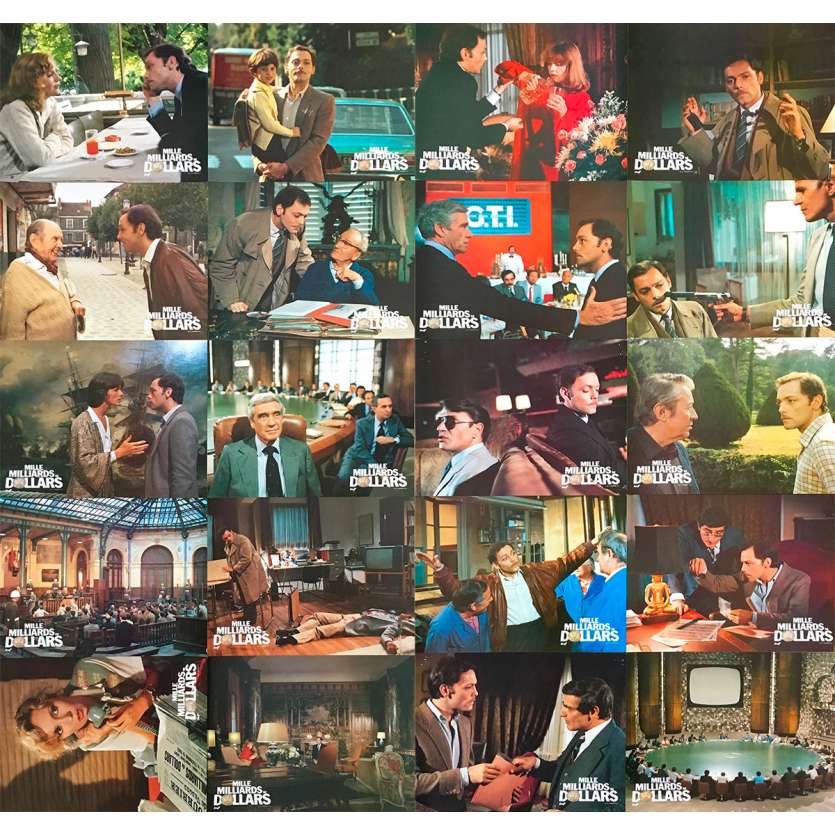 MILLE MILLIARDS DE DOLLARS Original Lobby Cards x20 - 9x12 in. - 1982 - Henri Verneuil, Patrick Dewaere