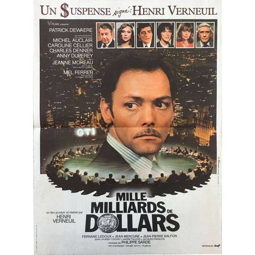 MILLE MILLIARDS DE DOLLARS Affiche de film  - 40x60 cm. - 1982 - Patrick Dewaere, Henri Verneuil