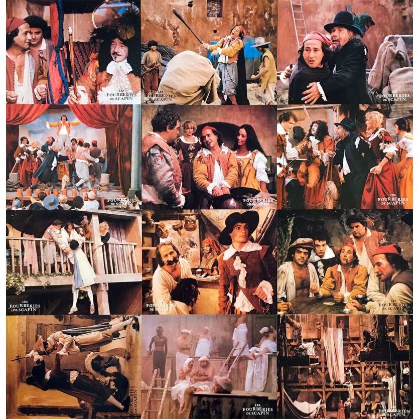 LES FOURBERIES DE SCAPIN Original Lobby Cards x12 - 9x12 in. - 1981 - Roger Coggio, Michel Galabru