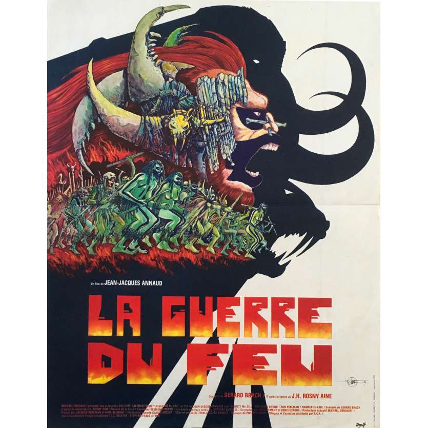 QUEST FOR FIRE Original Movie Poster  - 15x21 in. - 1981 - Jean-Jacques Annaud, Ron Perlman