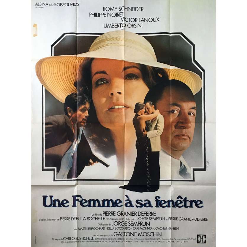 A WOMAN AT HER WINDOW Original Movie Poster  - 47x63 in. - 1976 - Pierre Granier-Deferre, Romy Schneider