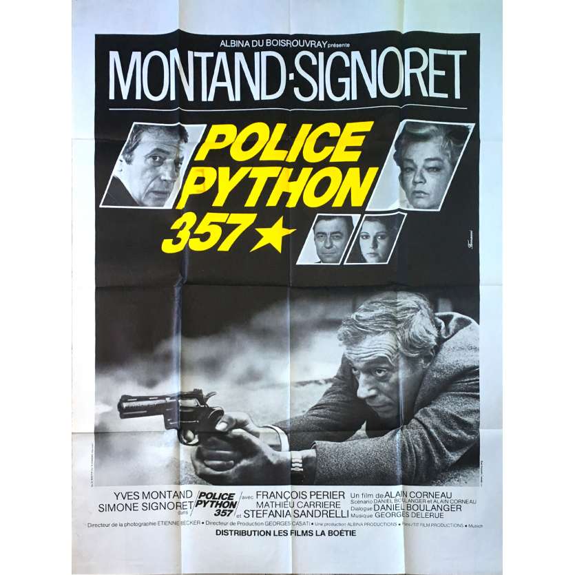 POLICE PYTHON 357 Original Movie Poster  - 47x63 in. - 1976 - Alain Corneau, Yves Montand