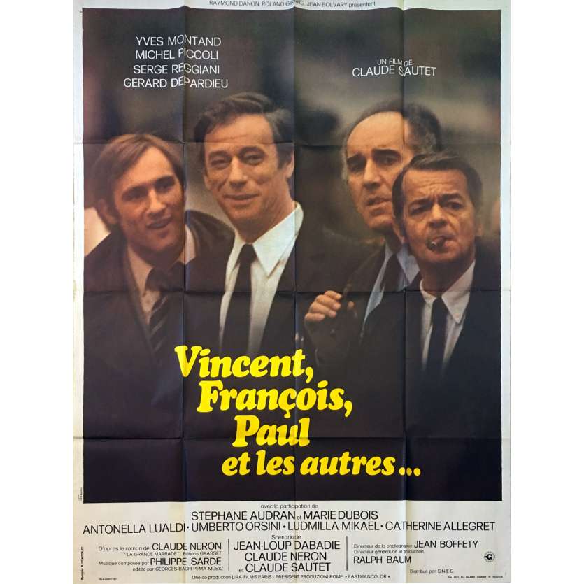 VINCENT FRANÇOIS PAUL ET LES AUTRES Affiche de film - 120x160 cm. - 1974 - Yves Montand, Claude Sautet