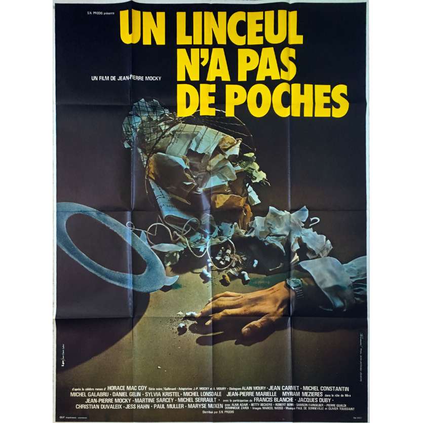 NO POCKETS IN A SHROUD Original Movie Poster  - 47x63 in. - 1974 - Jean-Pierre Mocky, Jean Carmet