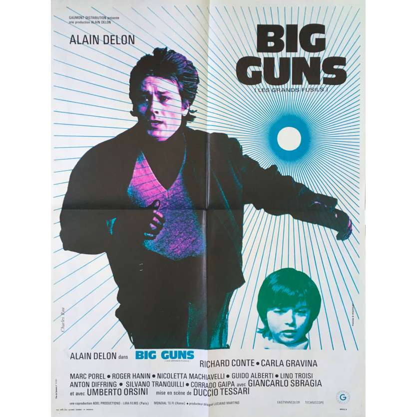 BIG GUNS Original Movie Poster  - 23x32 in. - 1973 - Duccio Tessari, Alain Delon