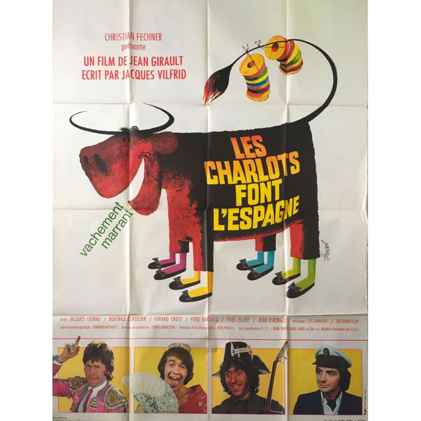 CHARLOTS GO TO SPAIN Original Movie Poster - 47x63 in. - 1972 - Jean Girault, Jean-Guy Fechner