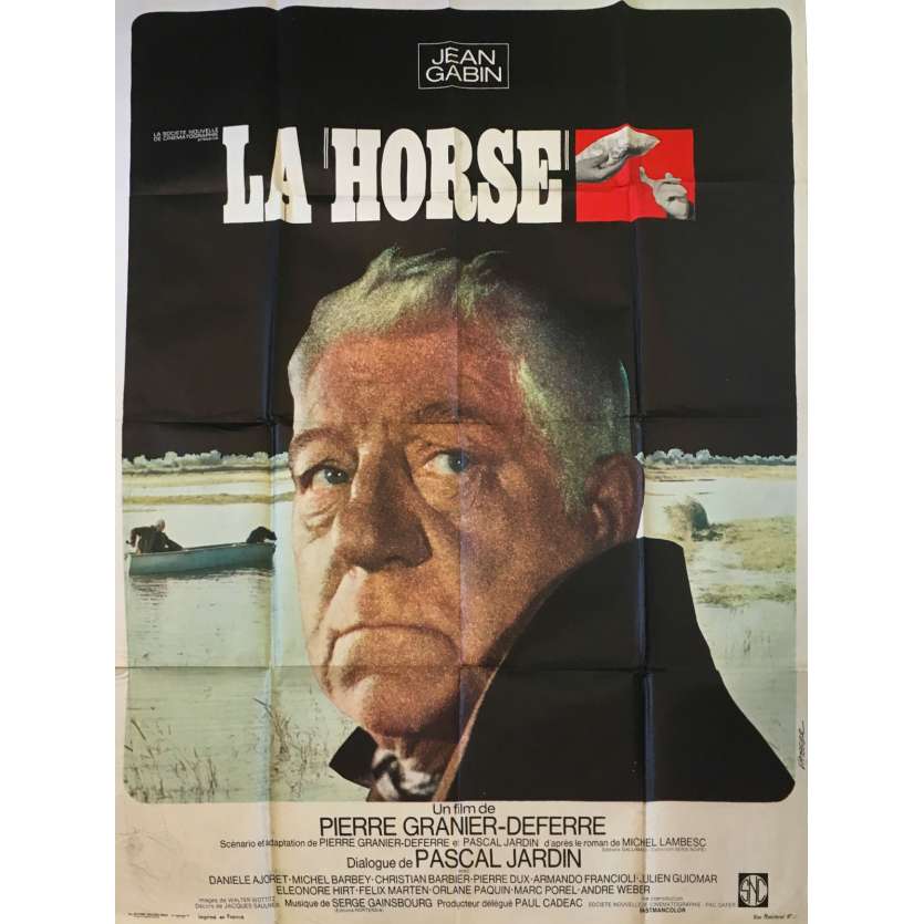 LA HORSE Affiche de film  - 120x160 cm. - 1970 - Jean Gabin, Pierre Granier-Deferre