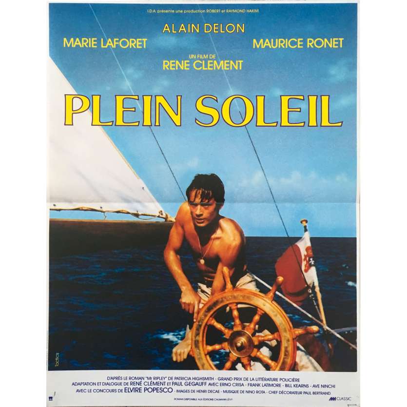 PURPLE NOON Original Movie Poster - 15x21 in. - R1980 - René Clément, Alain Delon