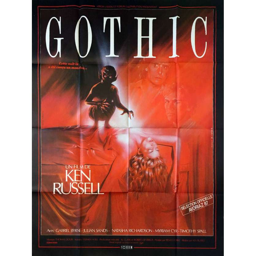 GOTHIC Affiche 120x160 '86 Ken Russel Vintage Poster