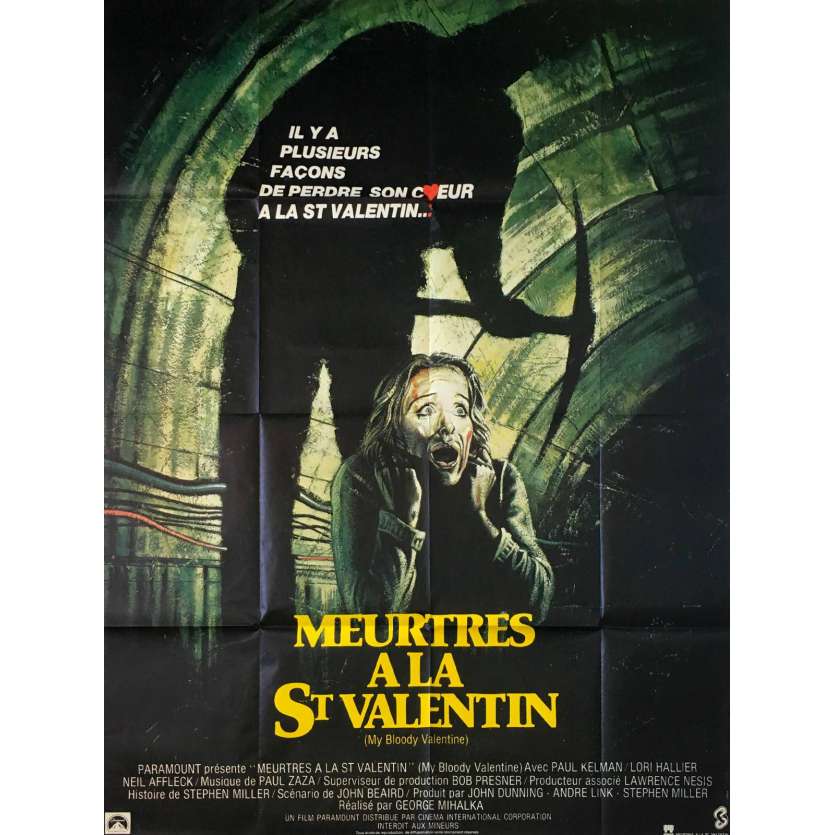 MY BLOODY VALENTINE French Movie Poster 47x63- 1981 - George Mihalka, Paul Kelman