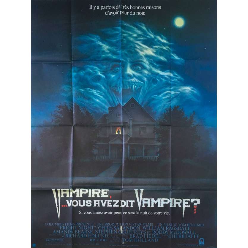 FRIGHT NIGHT Original Movie Poster - 47x63 in. - 1985 - Tom Holland, Chris Sarandon
