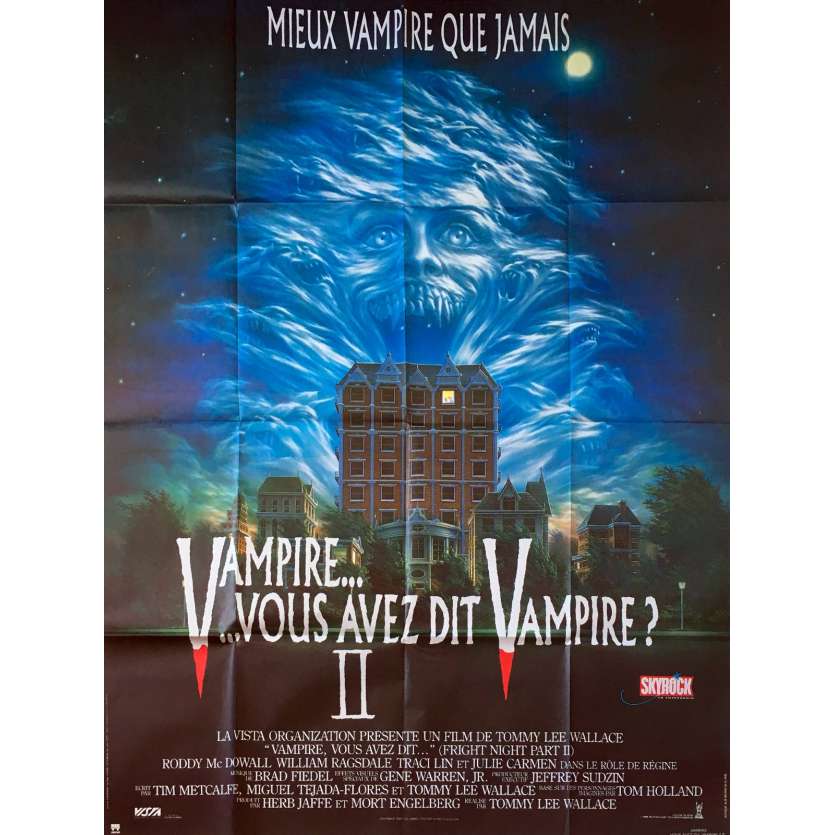 FRIGHT NIGHT PART II Movie Poster 47x63 in. French - 1988 - Tommy Lee Wallace, Roddy McDowall
