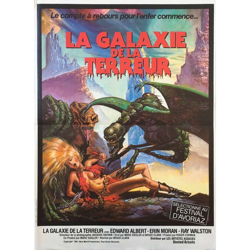 GALAXY OF TERROR Movie Poster 15x21 in. French - 1981 - Roger Corman, Edward Albert