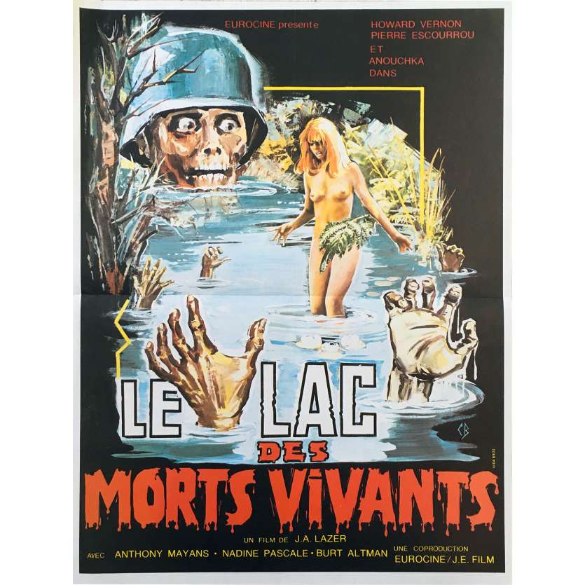 LE LAC DES MORTS VIVANTS Affiche de film  - 40x60 cm. - 1981 - Howard vernon, Jean Rollin