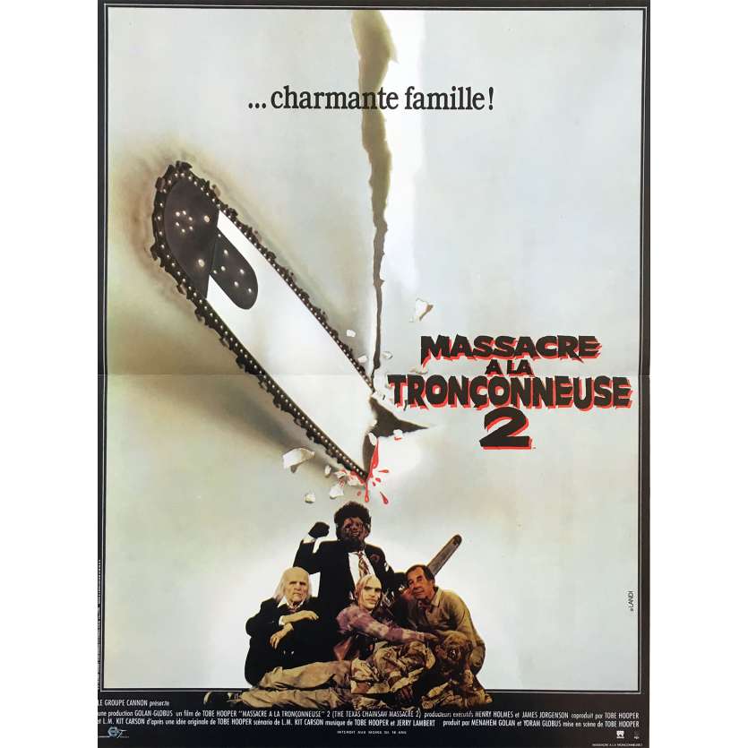 MASSACRE A LA TRONÇONNEUSE 2 Affiche de film  - 40x60 cm. - 1986 - Dennis Hopper, Tobe Hooper