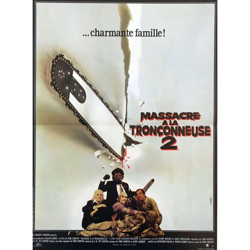THE TEXAS CHAINSAW MASSACRE 2 Original Movie Poster - 15x21 in. - 1986 - Tobe Hooper, Dennis Hopper
