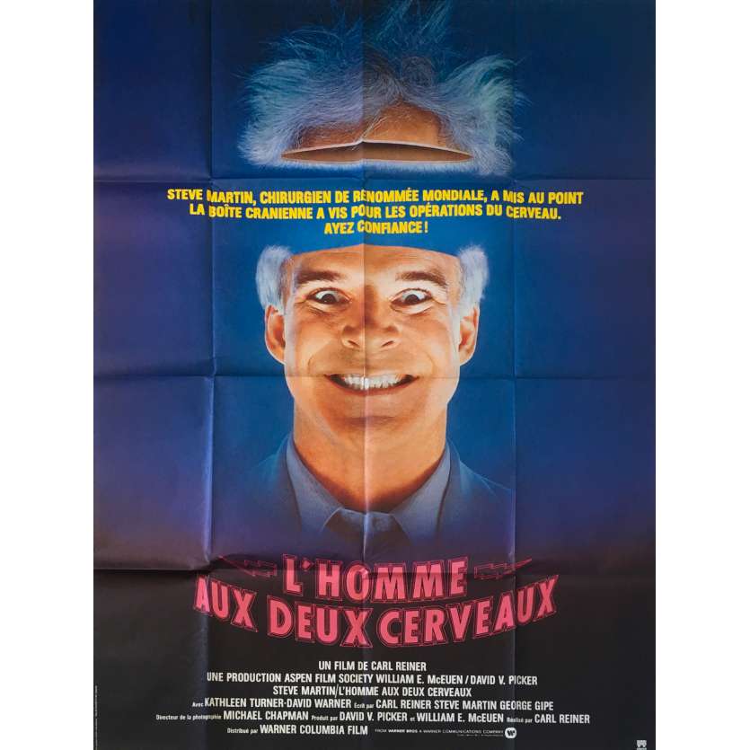 L'HOMME AUX DEUX CERVEAUX Affiche de film  - 120x160 cm. - 1983 - Steve Martin, Carl Reiner