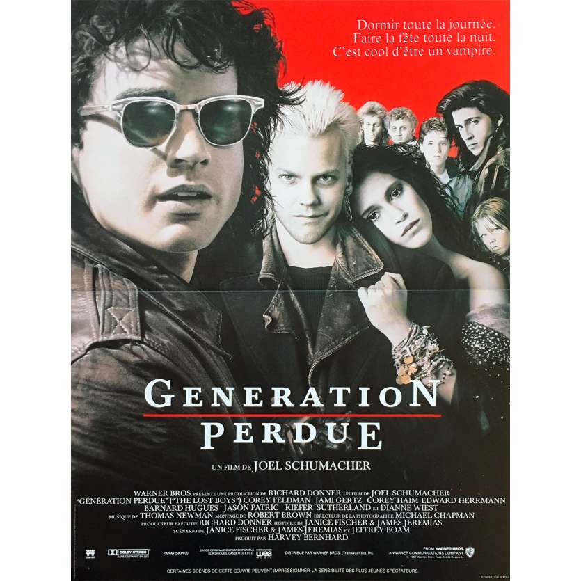 THE LOST BOYS Original Movie Poster  - 15x21 in. - 1987 - Joel Schumacher, Kieffer Sutherland